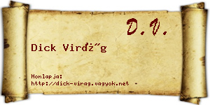 Dick Virág névjegykártya